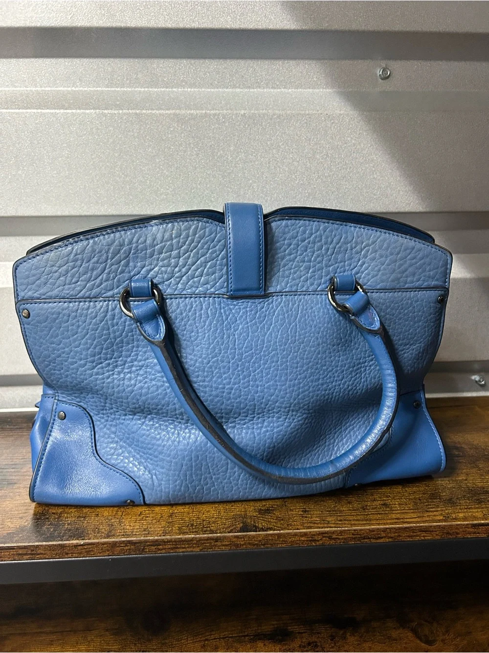 COACH MERCER Satchel/Handbag Purse Bag BLUE LEATHER - strap missing!